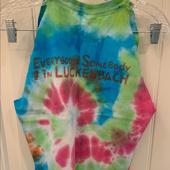 Tie dye willie Nelson luckenbach Texas cutoff crop - Picture 2 of 7